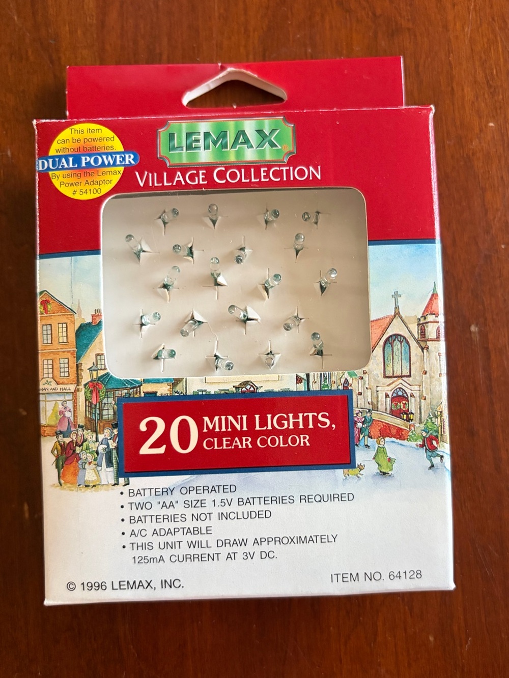 Vintage Lemax 1996 20 mini lights, clear color village collection- Christmas